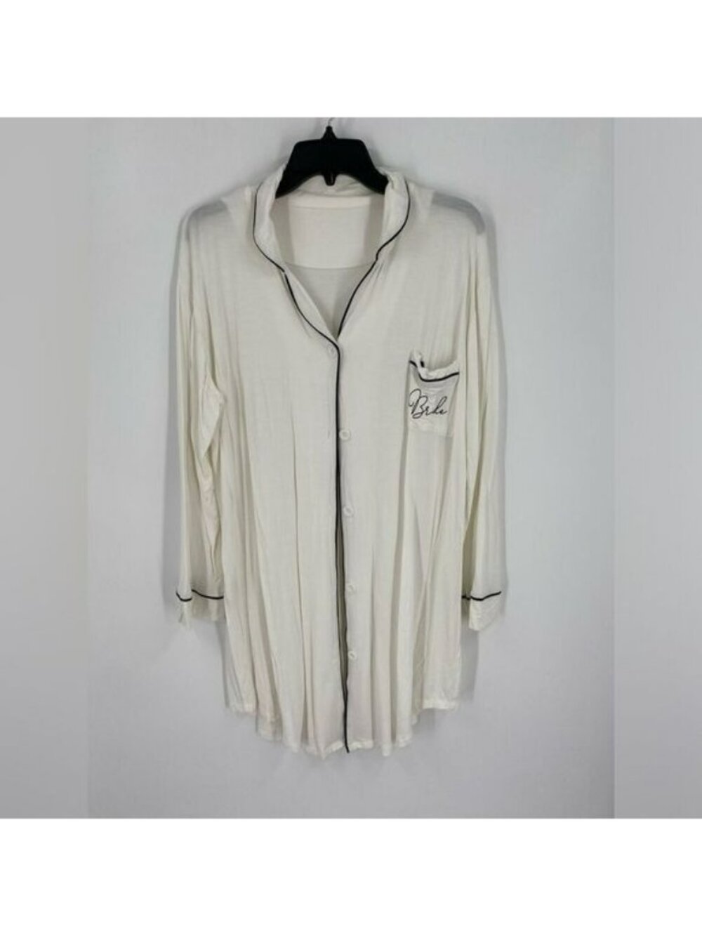 Event Blossom Women’s Button Front Pajama Shirt ‘Bride’ size L